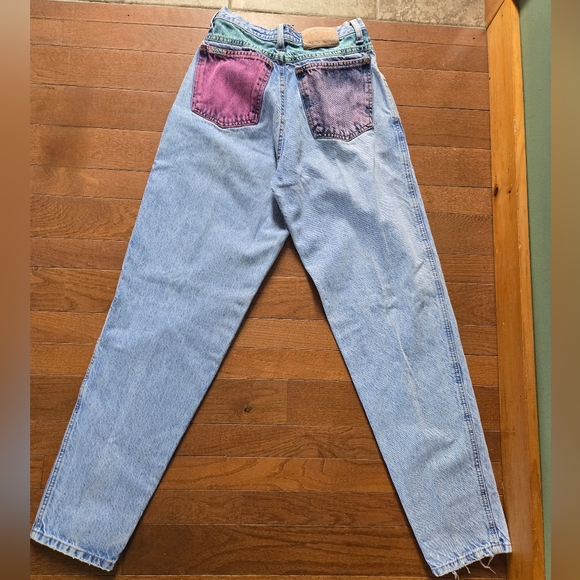 Zena Denim - VTG Zena Colorblock Mom Jeans Rare Junior Sz 7 24 In Waist Modern Sz 0